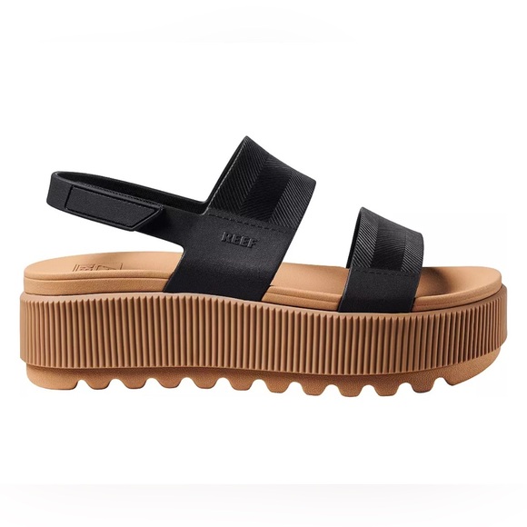 New in box Reef sz8 Water Vista Cushion Women's Sandals in Black/Tan… - Picture 1 of 6